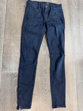 Black Orchid Denim Dark Navy Skinny Jeans with Ankle Zips AZ0513